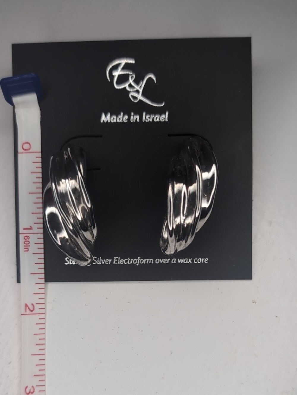 Electroform Silver Twisted Earrings - Silver - Picture 4 of 4